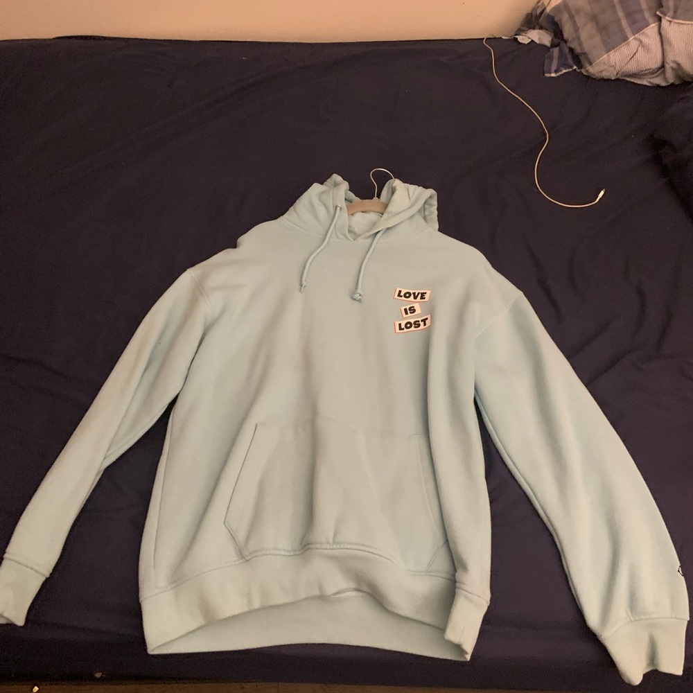 Love is lost vintage hoodie baby blue